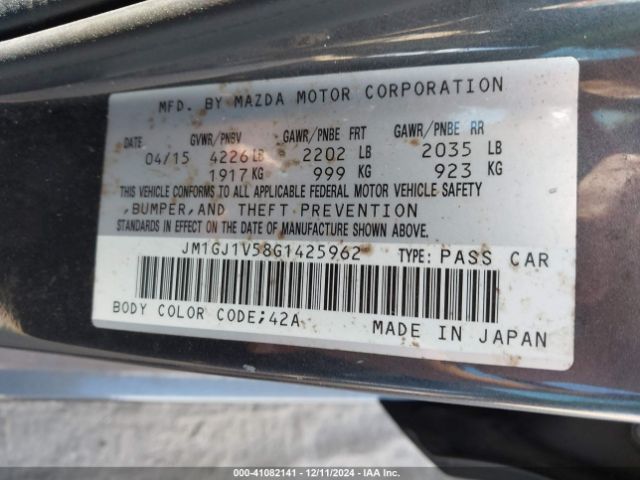 Photo 8 VIN: JM1GJ1V58G1425962 - MAZDA MAZDA6 