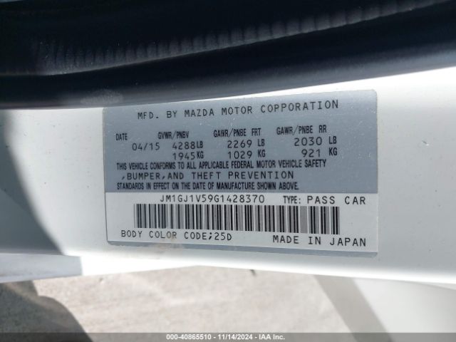 Photo 8 VIN: JM1GJ1V59G1428370 - MAZDA MAZDA6 