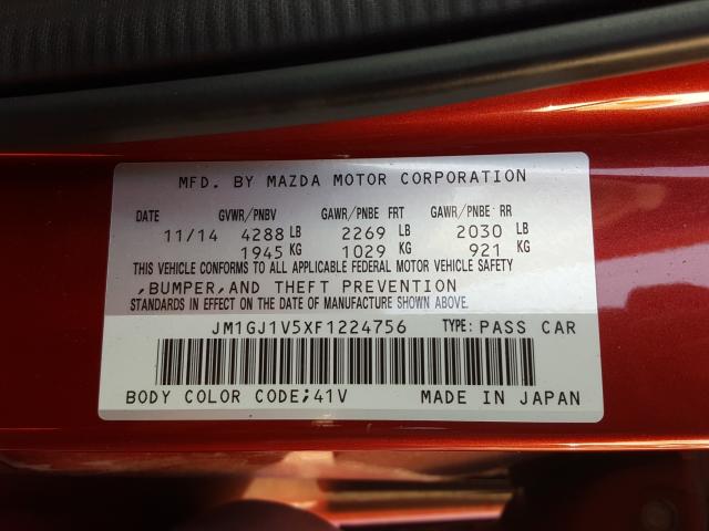 Photo 9 VIN: JM1GJ1V5XF1224756 - MAZDA 6 TOURING 