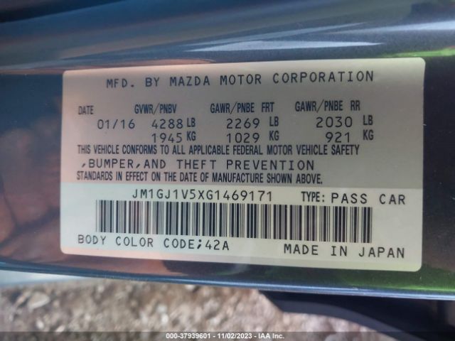 Photo 8 VIN: JM1GJ1V5XG1469171 - MAZDA MAZDA6 