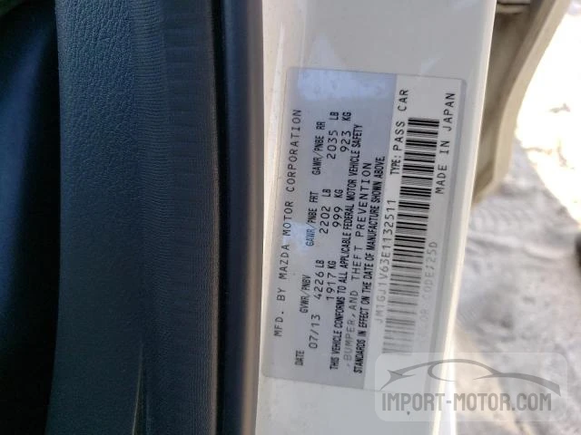 Photo 12 VIN: JM1GJ1V63E1132511 - MAZDA 6 