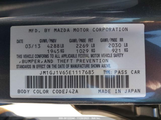 Photo 8 VIN: JM1GJ1V65E1117685 - MAZDA MAZDA6 