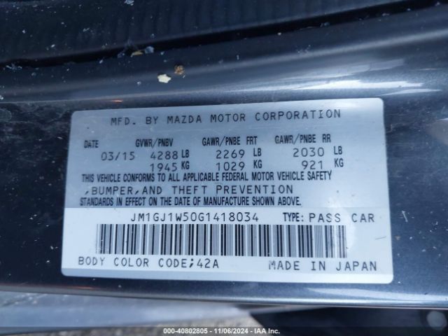 Photo 8 VIN: JM1GJ1W50G1418034 - MAZDA MAZDA6 