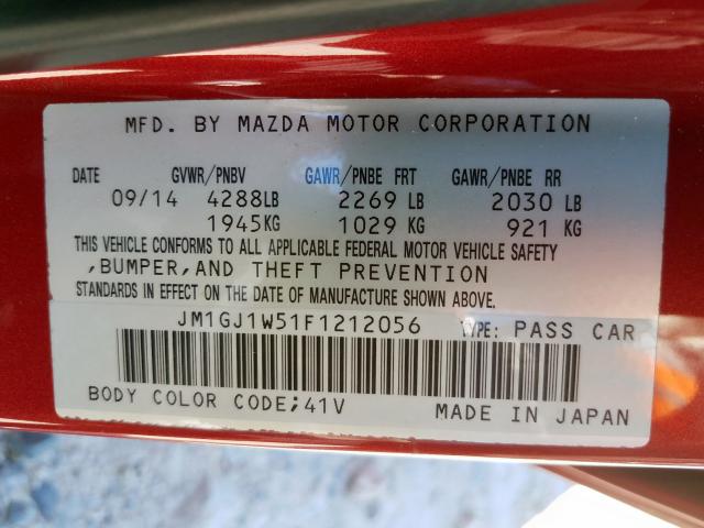 Photo 9 VIN: JM1GJ1W51F1212056 - MAZDA 6 