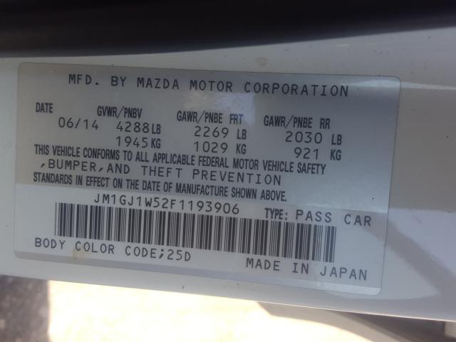 Photo 9 VIN: JM1GJ1W52F1193906 - MAZDA 6 