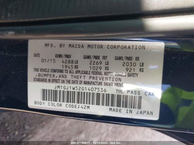 Photo 8 VIN: JM1GJ1W52G1407536 - MAZDA MAZDA6 