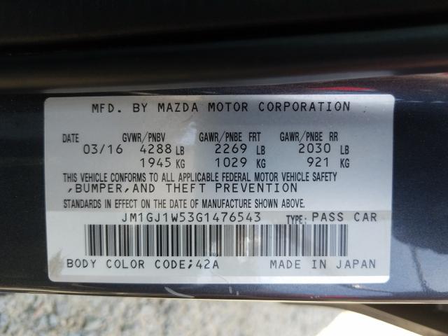 Photo 9 VIN: JM1GJ1W53G1476543 - MAZDA 6 