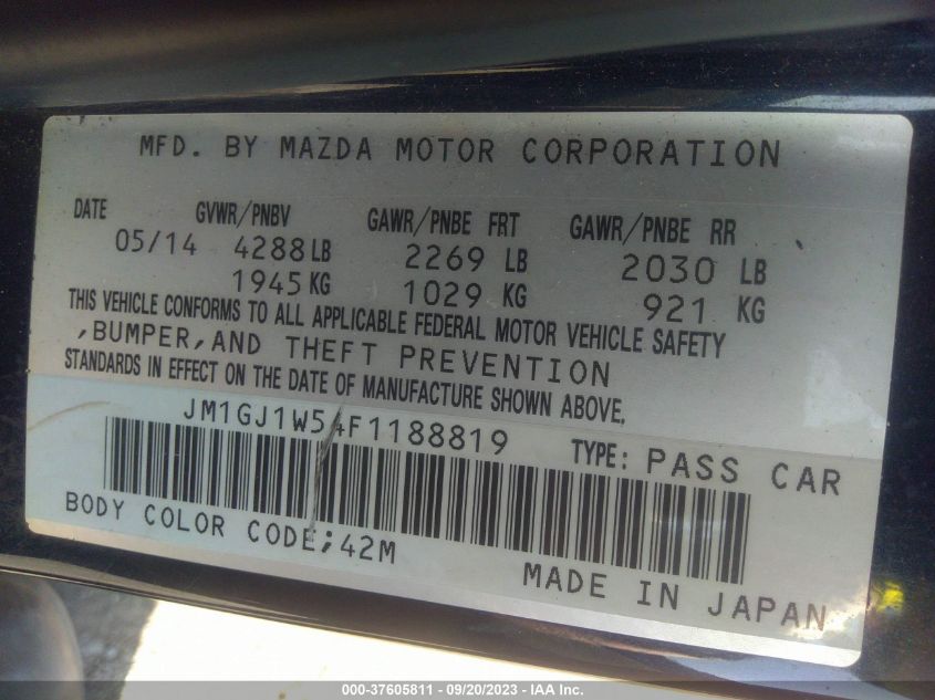 Photo 8 VIN: JM1GJ1W54F1188819 - MAZDA 6 