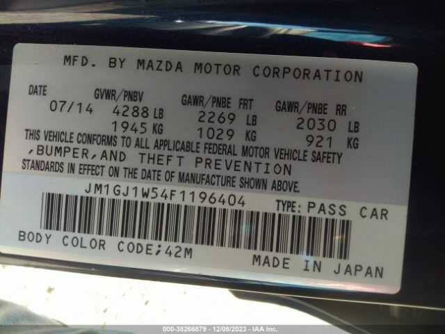 Photo 8 VIN: JM1GJ1W54F1196404 - MAZDA MAZDA6 