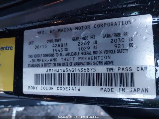 Photo 8 VIN: JM1GJ1W54G1436875 - MAZDA MAZDA6 