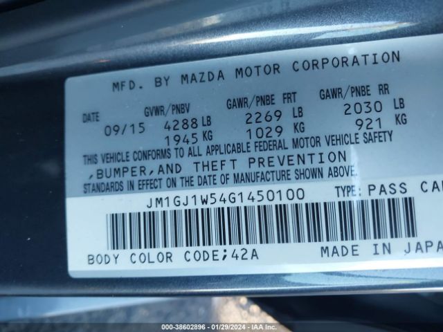 Photo 8 VIN: JM1GJ1W54G1450100 - MAZDA MAZDA6 