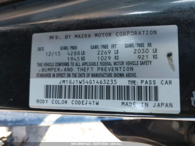 Photo 8 VIN: JM1GJ1W54G1463235 - MAZDA MAZDA6 