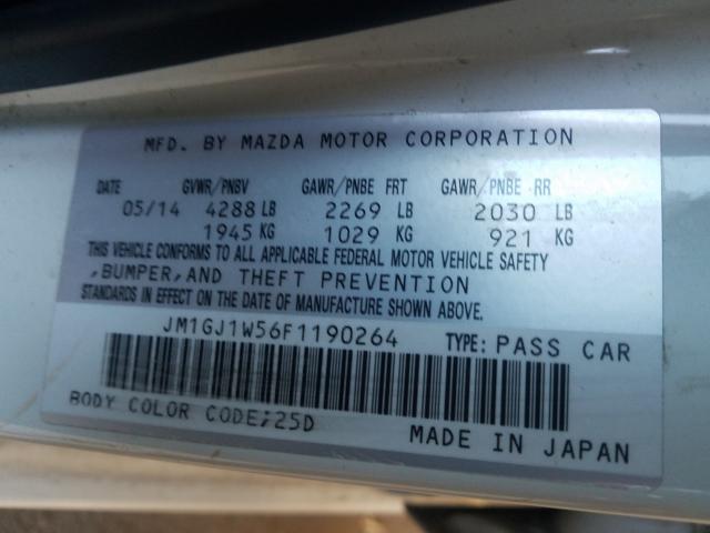 Photo 9 VIN: JM1GJ1W56F1190264 - MAZDA 6 