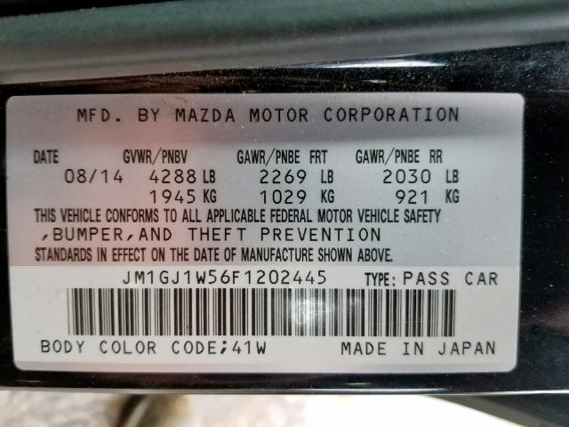 Photo 9 VIN: JM1GJ1W56F1202445 - MAZDA 6 