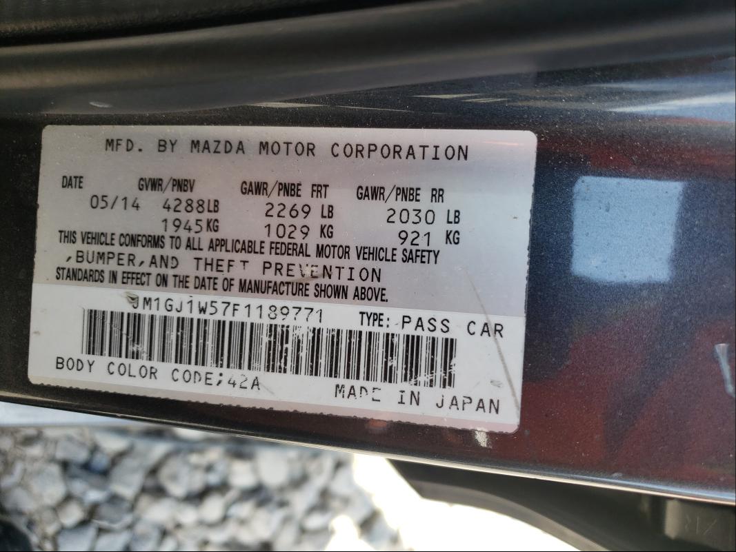 Photo 9 VIN: JM1GJ1W57F1189771 - MAZDA 6 GRAND TO 