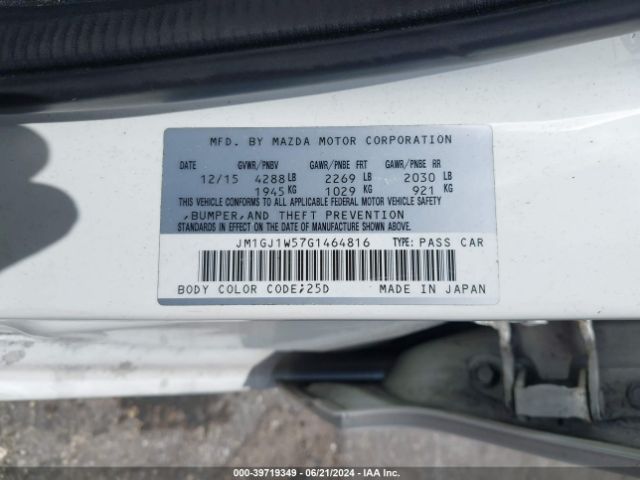 Photo 8 VIN: JM1GJ1W57G1464816 - MAZDA MAZDA6 