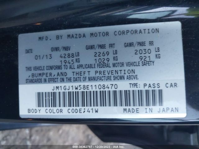 Photo 8 VIN: JM1GJ1W58E1108470 - MAZDA MAZDA6 