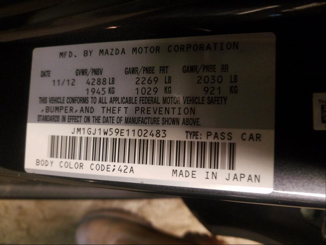 Photo 9 VIN: JM1GJ1W59E1102483 - MAZDA 6 GRAND TO 