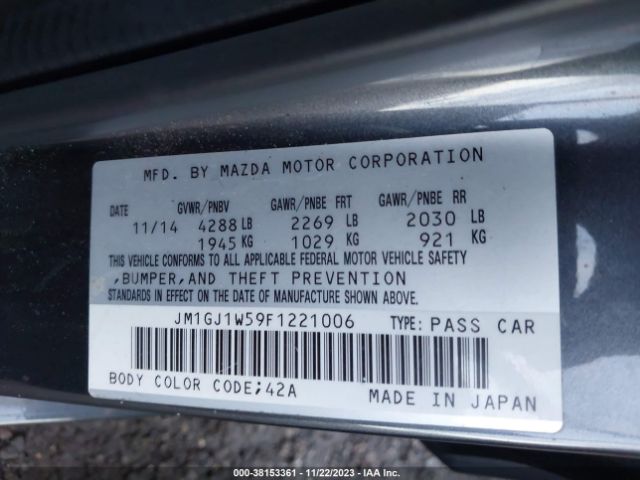 Photo 8 VIN: JM1GJ1W59F1221006 - MAZDA 6 