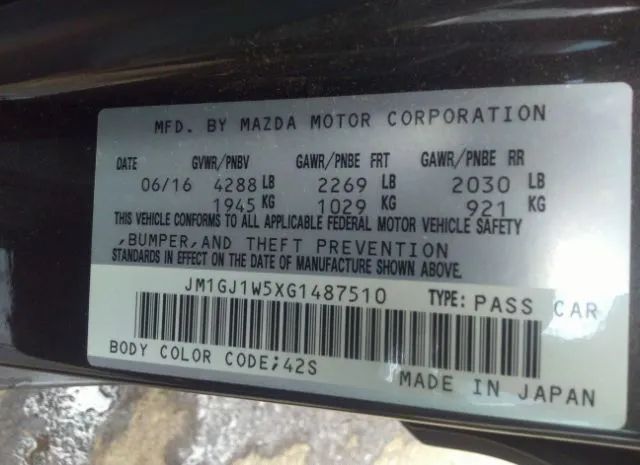 Photo 8 VIN: JM1GJ1W5XG1487510 - MAZDA MAZDA6 