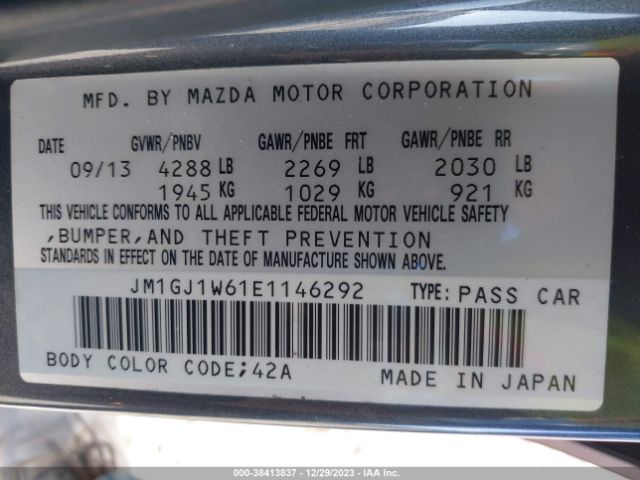 Photo 8 VIN: JM1GJ1W61E1146292 - MAZDA MAZDA6 