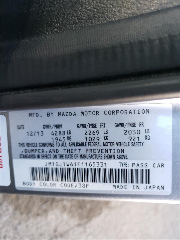 Photo 9 VIN: JM1GJ1W61F1165331 - MAZDA 6 GRAND TO 