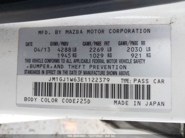 Photo 8 VIN: JM1GJ1W63E1122379 - MAZDA MAZDA6 