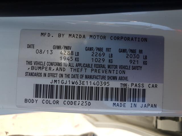 Photo 9 VIN: JM1GJ1W63E1140395 - MAZDA 6 