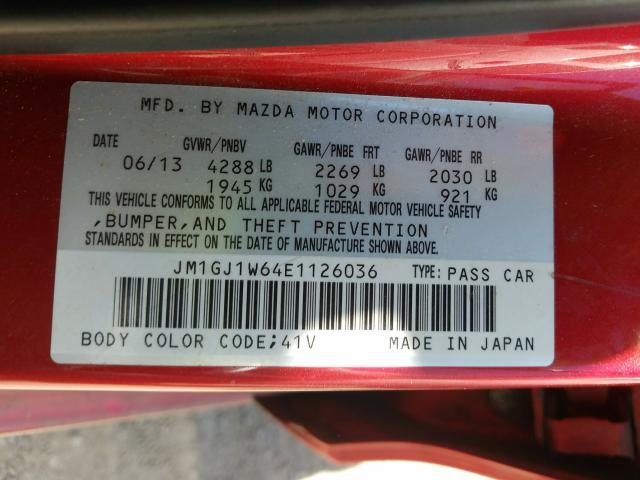 Photo 9 VIN: JM1GJ1W64E1126036 - MAZDA 6 GRAND TO 