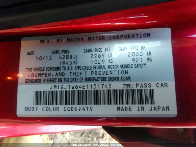 Photo 8 VIN: JM1GJ1W64E1151745 - MAZDA MAZDA6 