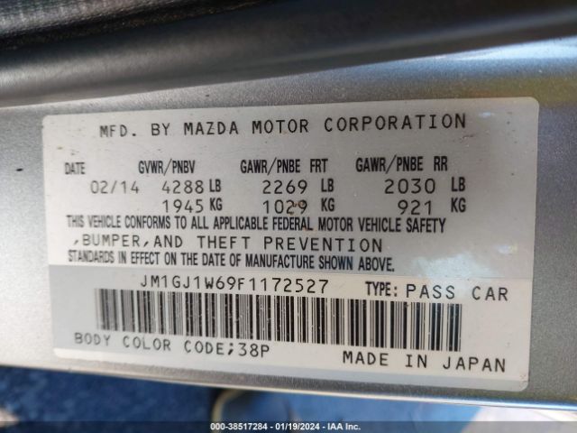 Photo 8 VIN: JM1GJ1W69F1172527 - MAZDA MAZDA6 