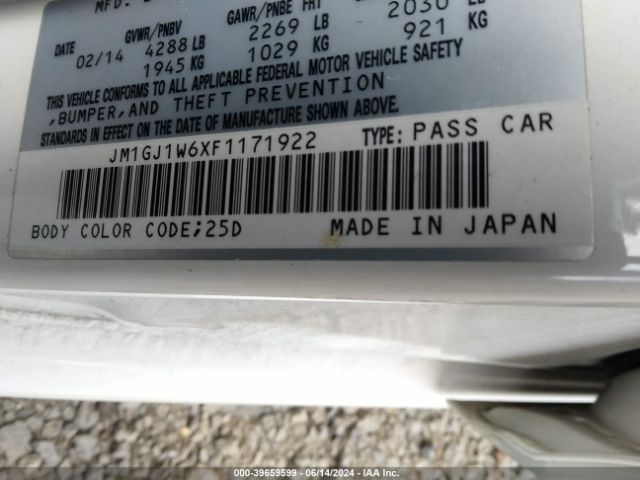 Photo 8 VIN: JM1GJ1W6XF1171922 - MAZDA MAZDA6 