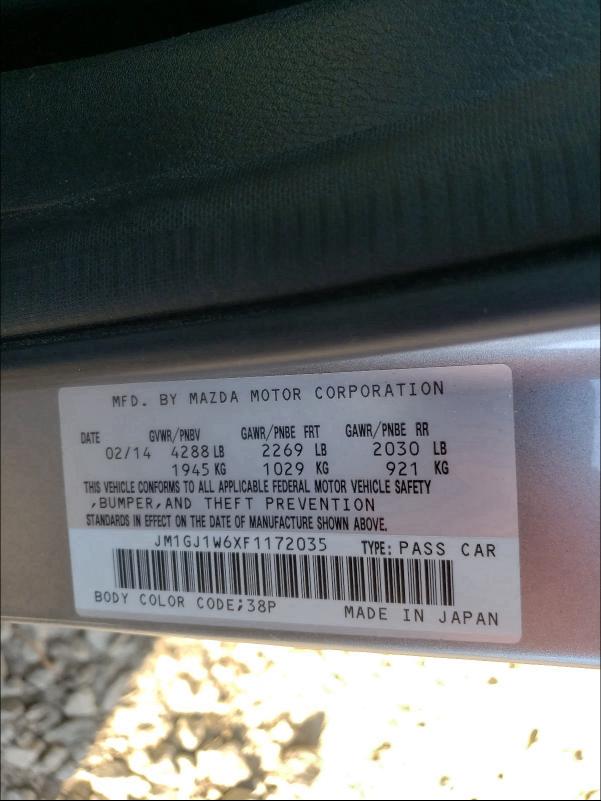 Photo 9 VIN: JM1GJ1W6XF1172035 - MAZDA 6 GRAND TO 