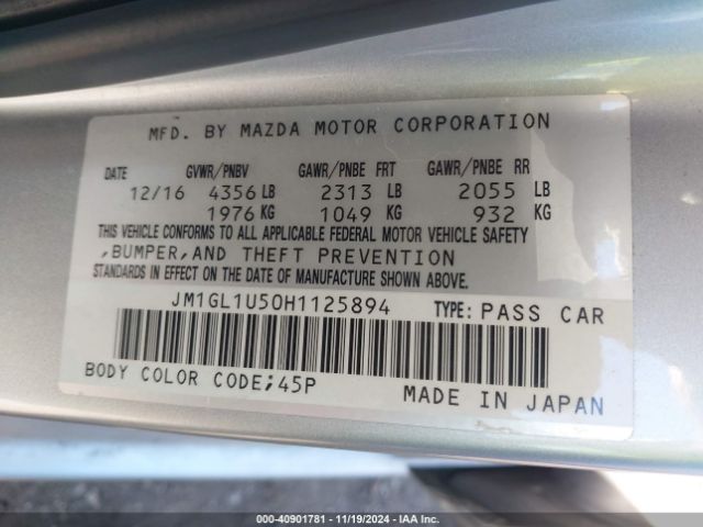 Photo 8 VIN: JM1GL1U50H1125894 - MAZDA MAZDA6 