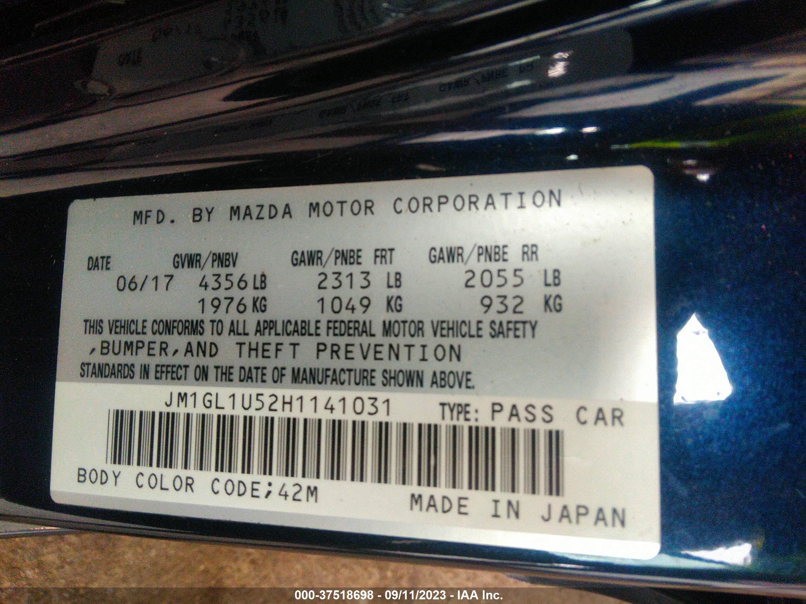 Photo 8 VIN: JM1GL1U52H1141031 - MAZDA 6 