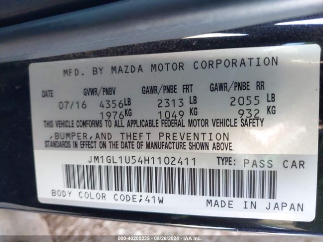 Photo 8 VIN: JM1GL1U54H1102411 - MAZDA MAZDA6 