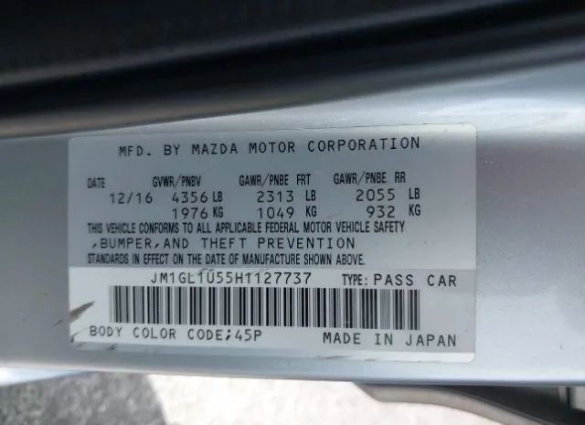 Photo 8 VIN: JM1GL1U55H1127737 - MAZDA MAZDA6 