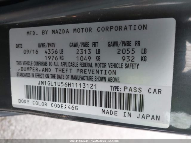 Photo 8 VIN: JM1GL1U56H1113121 - MAZDA MAZDA6 