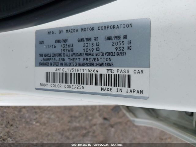 Photo 8 VIN: JM1GL1V51H1116264 - MAZDA MAZDA6 