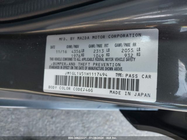 Photo 8 VIN: JM1GL1V51H1117494 - MAZDA MAZDA6 