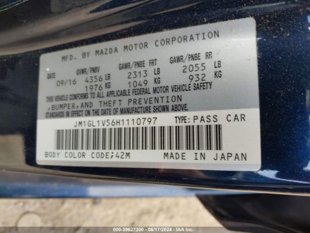 Photo 8 VIN: JM1GL1V56H1110797 - MAZDA MAZDA6 