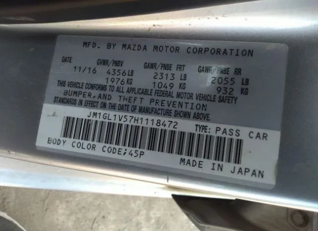 Photo 8 VIN: JM1GL1V57H1118472 - MAZDA MAZDA6 