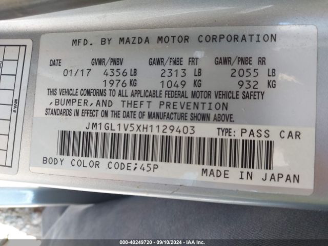 Photo 8 VIN: JM1GL1V5XH1129403 - MAZDA MAZDA6 