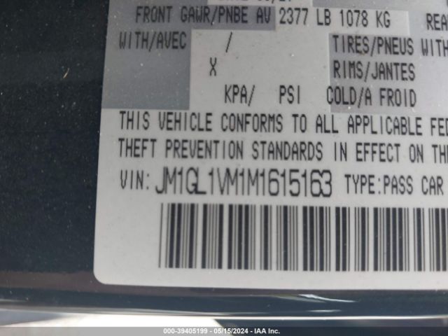 Photo 8 VIN: JM1GL1VM1M1615163 - MAZDA MAZDA6 