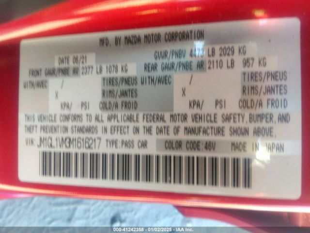 Photo 8 VIN: JM1GL1VM3M1616217 - MAZDA MAZDA6 