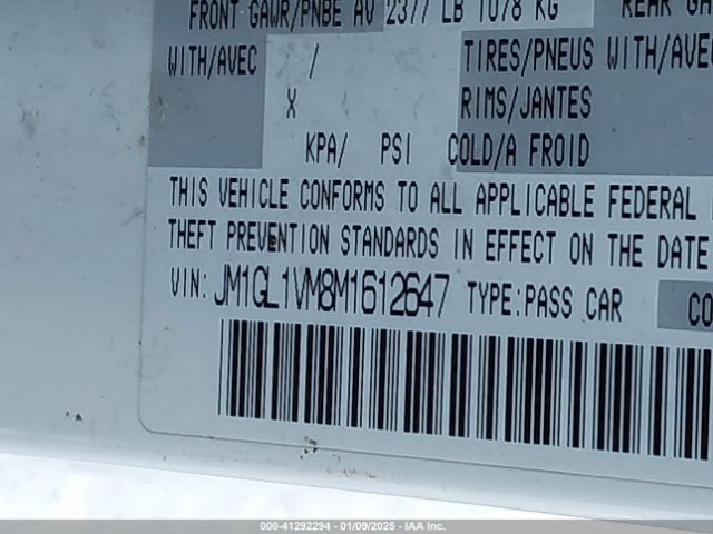 Photo 8 VIN: JM1GL1VM8M1612647 - MAZDA MAZDA6 