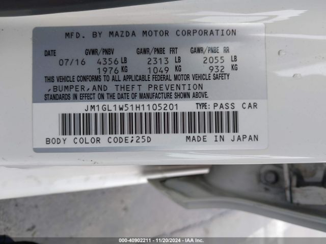 Photo 8 VIN: JM1GL1W51H1105201 - MAZDA MAZDA6 