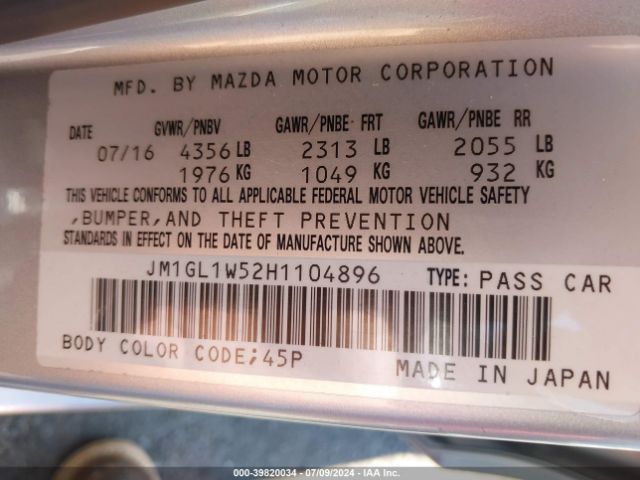 Photo 8 VIN: JM1GL1W52H1104896 - MAZDA MAZDA6 