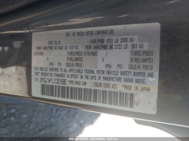 Photo 8 VIN: JM1GL1WY1J1301686 - MAZDA MAZDA6 