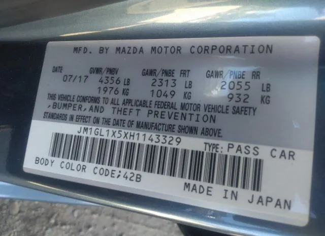 Photo 8 VIN: JM1GL1X5XH1143329 - MAZDA MAZDA6 